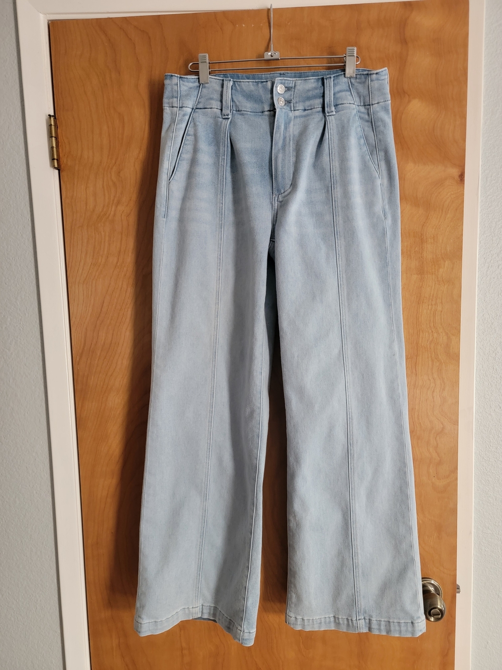 Paige Brooklyn Light  Blue High-Waist Wide-Leg Jeans Size 29 - Picture 3 of 6